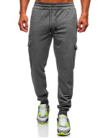 Men Flap Pocket Drawstring Pants