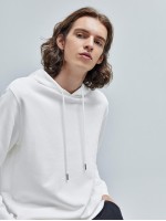 Men Solid Drawstring Hoodie