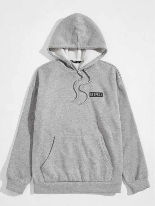 Men Drop Shoulder Drawstring Hoodie