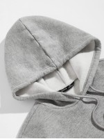 Men Drop Shoulder Drawstring Hoodie