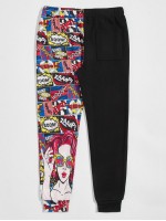 Men Drawstring Waist Pop Art Print Sweatpants