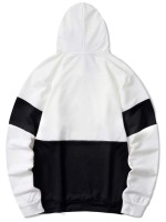 Men Two Tone Letter Print Drawstring Hoodie