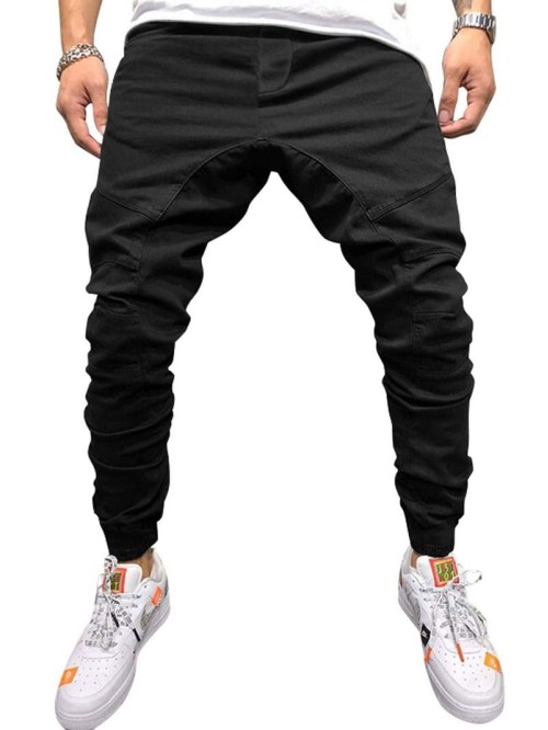 Men Drawstring Waist Zipper Detail Sweatpants