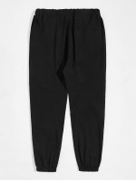 Men Drawstring Waist Zipper Detail Sweatpants