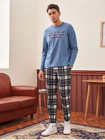 Men Slant Pocket Tartan Pants