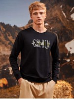 Men Butterfly And Letter Graphic Sweatshirt