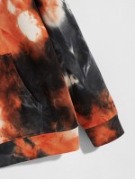 Men Tie Dye Kangaroo Pocket Hoodie