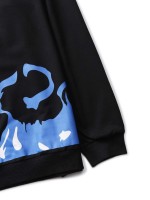 Men Butterfly And Fire Print Sweatshirt