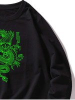 Men Chinese Dragon Print Sweatshirt