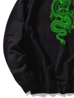 Men Chinese Dragon Print Sweatshirt