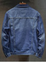 Men Button Through Denim Trucker Jacket