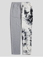 Men Tie Dye Letter Graphic Drawstring Sweatpants