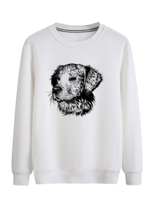 Men Dog Print Sweatshirt