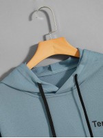 Men Colorblock Drawstring Pocket Hoodie