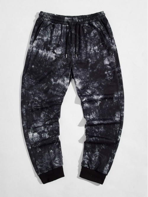 Men Tie Dye Drawstring Pants