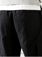 Men Solid Flap Pocket Cargo Pants