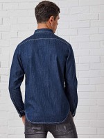 Men Flap Pocket Denim Shirt