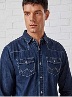 Men Flap Pocket Denim Shirt