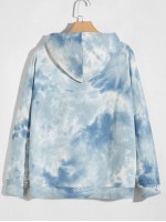 Men Tie Dye Kangaroo Pocket Hoodie