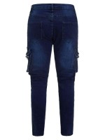 Men Flap Pocket Zipper Detail Jeans