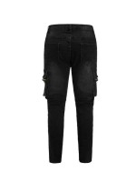 Men Flap Pocket Zipper Detail Jeans