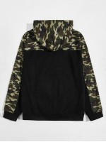 Men Camo Print Drawstring Hoodie