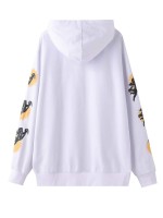 Men Angel Print Hooded Sweatshirt