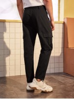 Men Flap Pocket Solid Trousers