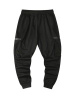 Men Zipper Pocket Drawstring Waist Sweatpants