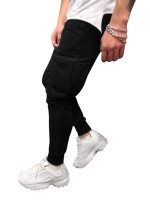 Men Zipper Pocket Drawstring Waist Sweatpants