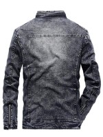 Men Zip Up Denim Jacket