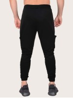 Men Flap Pockets Drawstring Street Sweatpants