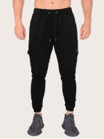 Men Flap Pockets Drawstring Street Sweatpants