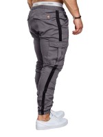 Men Contrast Panel Drawstring Cargo Pants