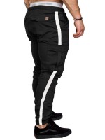 Men Contrast Panel Drawstring Cargo Pants