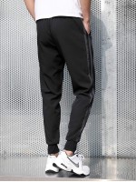 Men Side Stripe Drawstring Sweatpants