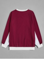 Men Colorblock Round Neck Sweatshirt