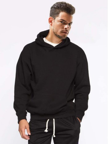 Men Solid Hooded Sweatshirt