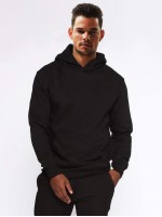 Men Solid Hooded Sweatshirt