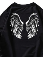 Men Wing Print Sweatshirt & Pants