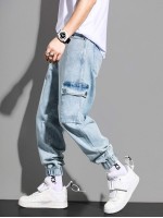 Men Flap Pocket Cargo Jeans