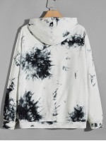 Men Tie Dye Kangaroo Pocket Hoodie