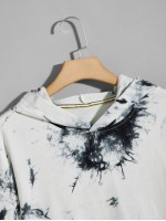 Men Tie Dye Kangaroo Pocket Hoodie