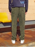 Men Drawstring Waist Corduroy Pants