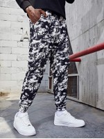 Men Tie Dye Drawstring Cargo Pants