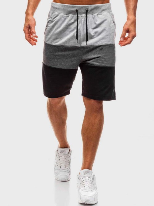 Men Cut And Sew Drawstring Waist Athletic Shorts