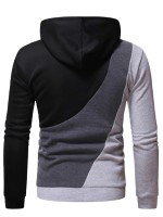 Men Cut And Sew Drawstring Hoodie