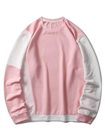 Men Two Tone Round Neck Sweatshirt