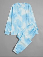 Men Tie Dye Sweatshirt With Drawstring Joggers