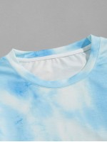 Men Tie Dye Sweatshirt With Drawstring Joggers